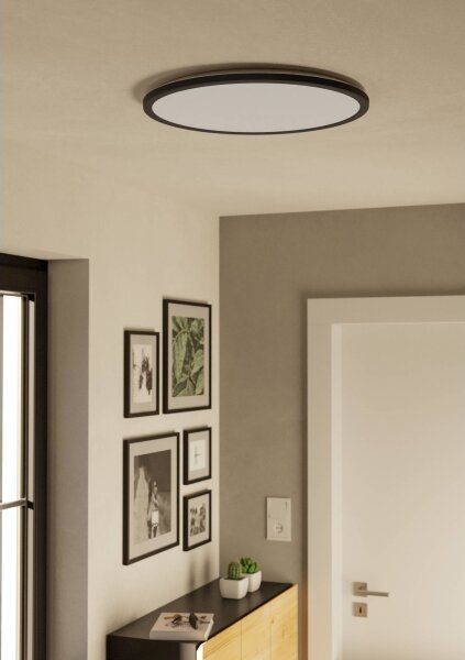 Plafonieră LED dimabilă de exterior Eglo 901455 ROVITO-R 16,8W/230V d. 50 cm IP44 negru + telecomandă