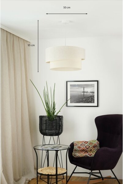 Lustră pe cablu Brilagi SHINE 1xE27/15W/230V d. 50 cm crem
