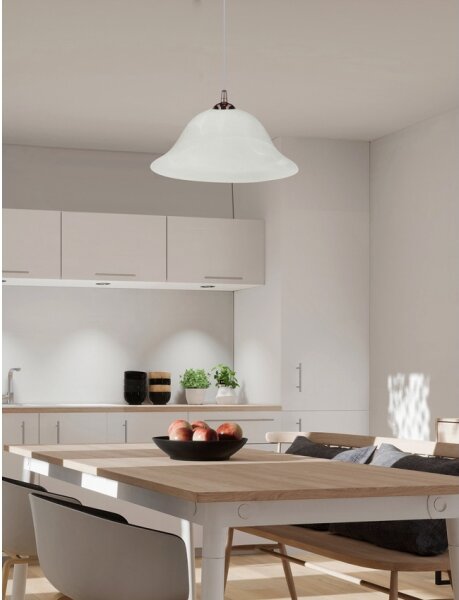 Lustră pe cablu VERA 1xE27/60W/230V cupru/alb