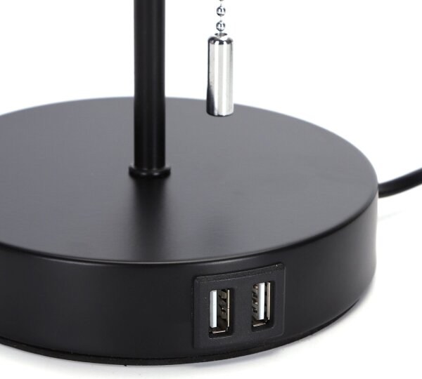 Lampă de masă cu USB Aigostar 1xE27/40W/230V negru