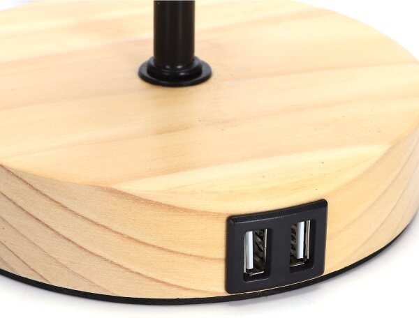 Aigostar - Lampă de birou cu port USB 1xE27/40W/230V negru/crem