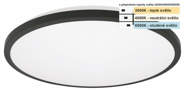 Plafonieră LED pentru baie Top Light ONYX LED/10W/230V IP44 d. 29 cm negru