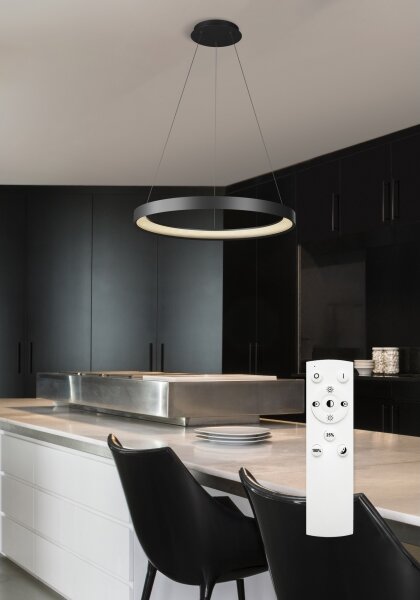 Lustră LED dimabilă pe cablu Top Light ORBIT LED/40W/230V 3000-6500K d. 50 cm negru + telecomandă