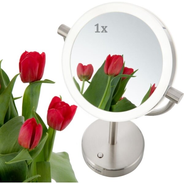 Oglindă cosmetică cu funcție de retroiluminare LED Sencor LED/5W/230V oțel inoxidabil