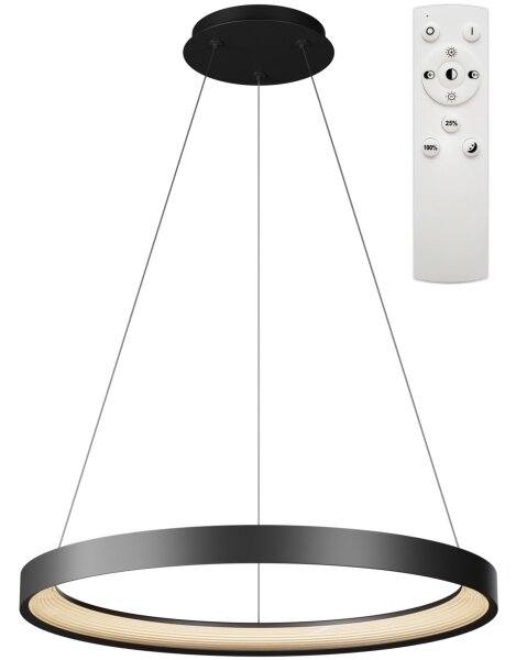 Lustră LED dimabilă pe cablu Top Light ORBIT LED/40W/230V 3000-6500K d. 50 cm negru + telecomandă