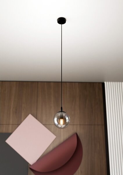 Lustră pe cablu COSMO 1xE14/10W/230V d. 14 cm negru/gri