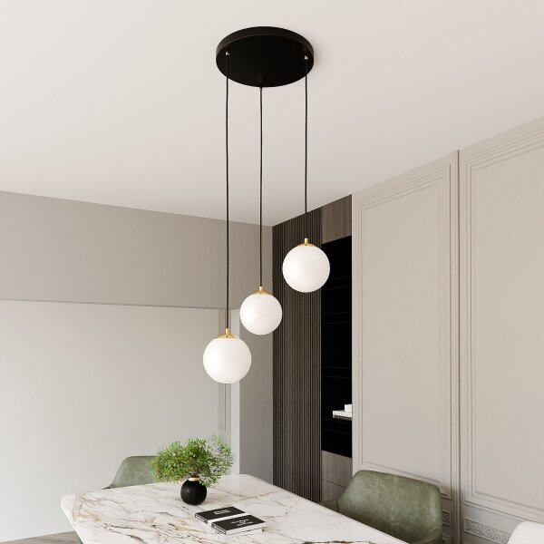 Lustră pe cablu ROYAL 3xE14/10W/230V d. 30 cm negru