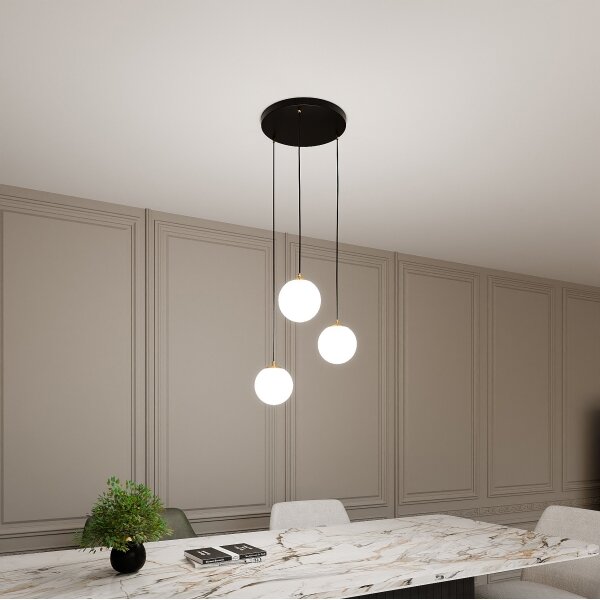 Lustră pe cablu ROYAL 3xE14/10W/230V d. 30 cm negru