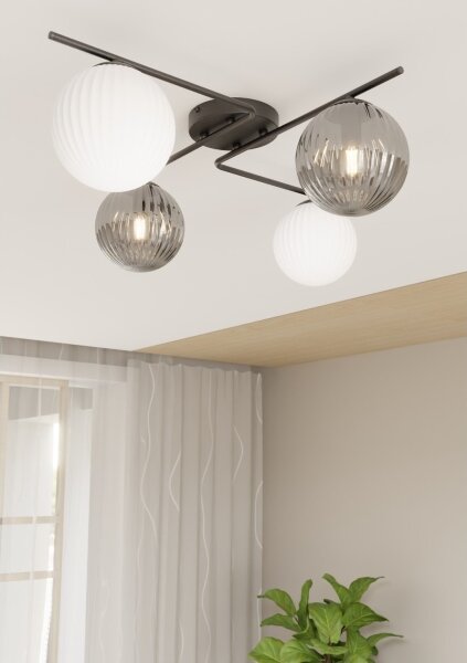 Plafonieră AZURA 4xE14/10W/230V negru/gri/alb