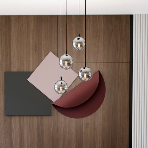 Lustră pe cablu COSMO 4xE14/10W/230V d. 40 cm negru/gri