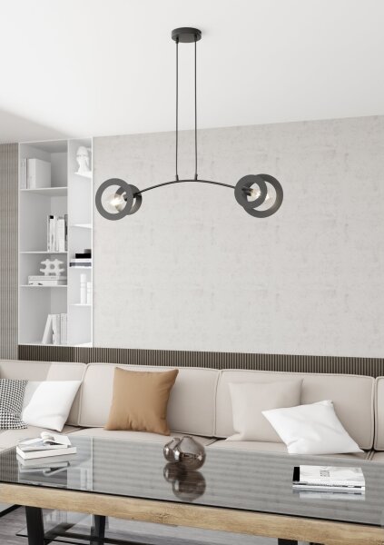 Lustră pe cablu EUFORIA 2xE27/15W/230V negru