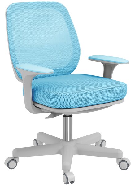 Vinsetto Scaun Birou Ergonomic cu Înălțime Reglabilă, Scaun Rotativ și Respirabil cu Înclinare, 55x48x82.5-94.5 cm, Albastru | Aosom Romania