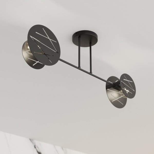 Lustră pe tijă FRICK 2xE27/15W/230V negru