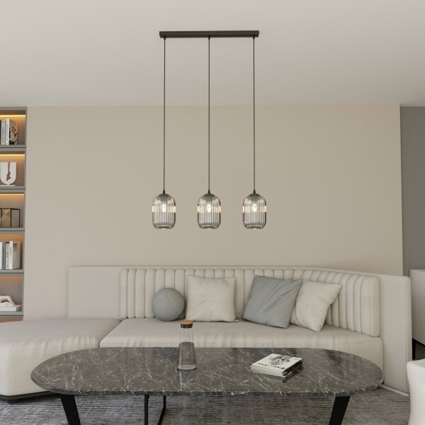 Lustră pe cablu VERDI 3xE27/15W/230V negru/gri