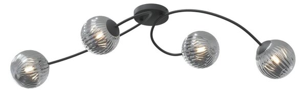 Lustră aplicată VIBRA 4xE14/10W/230V negru/gri