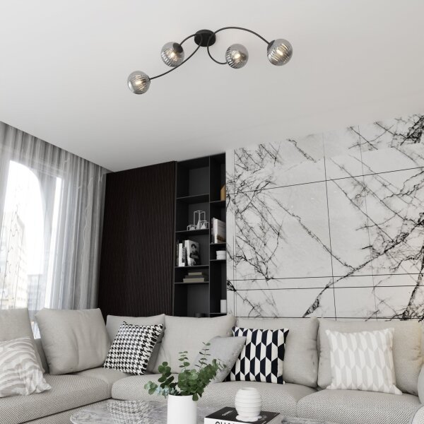 Lustră aplicată VIBRA 4xE14/10W/230V negru/gri