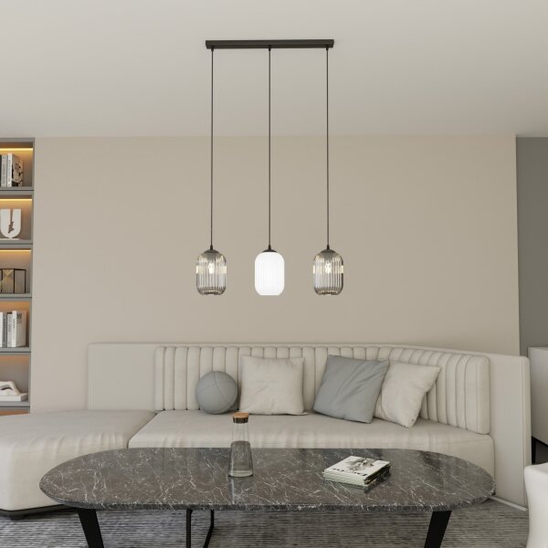 Lustră pe cablu VERDI 3xE27/15W/230V negru/gri/alb