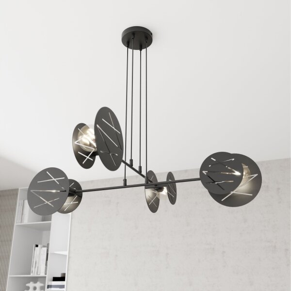 Lustră pe cablu XOTIC 4xE27/15W/230V negru