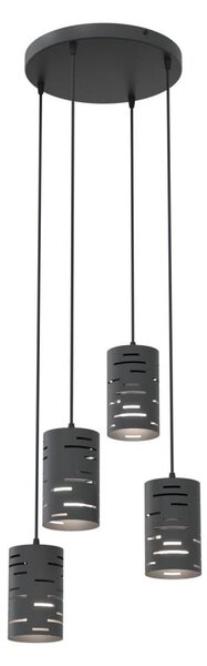 Lustră pe cablu TANK 4xE27/15W/230V negru
