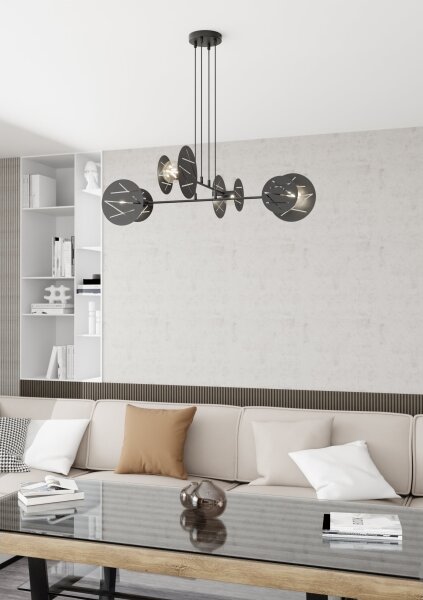Lustră pe cablu XOTIC 4xE27/15W/230V negru