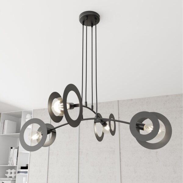 Lustră pe cablu EUFORIA 4xE27/15W/230V negru