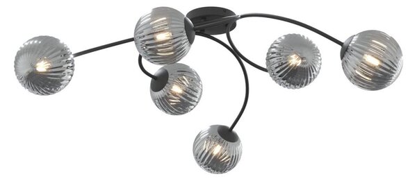 Lustră aplicată VIBRA 6xE14/10W/230V negru/gri