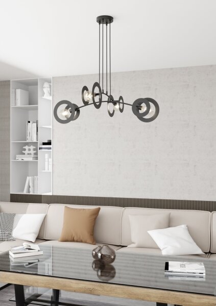 Lustră pe cablu EUFORIA 4xE27/15W/230V negru