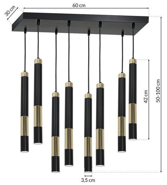 LED Lustră pe cablu DALLAS 8xGU10/3W/230V