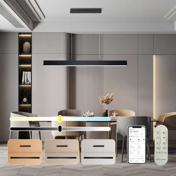 Brilagi - Lustr LED SLEEKLINE SMART 40W 230V Wi-Fi Tuya negru + DO