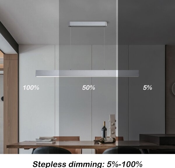 BRILAGI-LED Setabilit lustră SLEEKLINE SMART LED/40W/230V Wi-Fi Tuya argintiu+DO