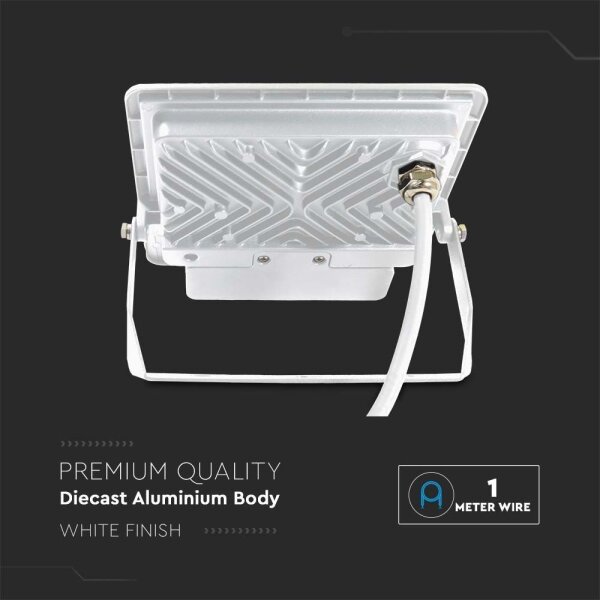 Proiector LED cu senzor LED/50W/230V 4000K IP65 alb