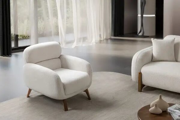 Set canapea semiextensibila si 2 fotolii Boucle Belize