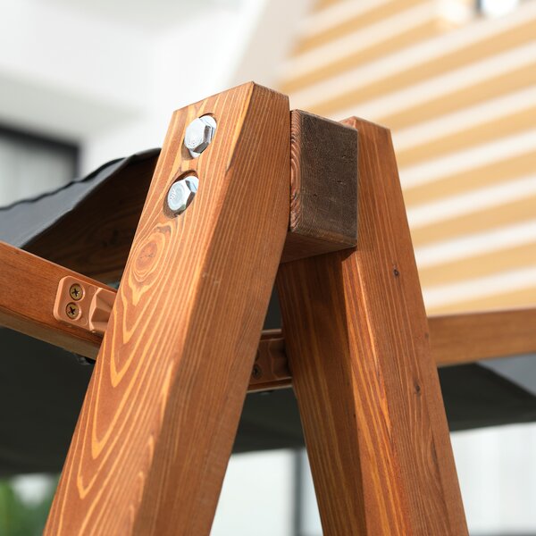 Outsunny Balansoar de Grădină pentru 3 Persoane, Design Modern cu Structură Gri și Teck, Confortabil, 225.5x113x180 cm | Aosom Romania