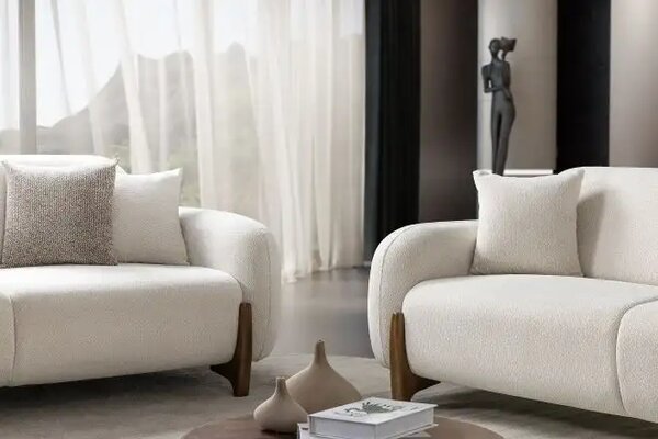 Set canapea semiextensibila si 2 fotolii Boucle Belize