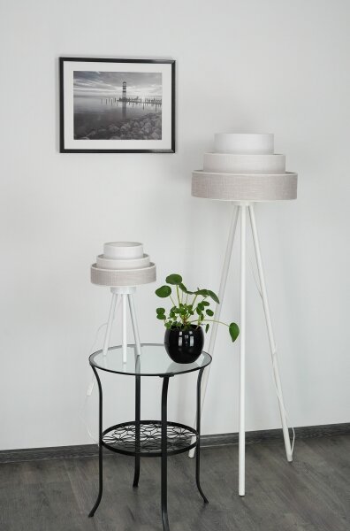 Lampă de masă Brilagi ALASKA LUNETA 1xE27/15W/230V gri/crem