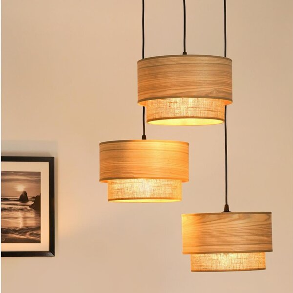 Brilagi - Candelabru pe cablu MONTANA BOHO 3xE27/15W/230V maro/negru