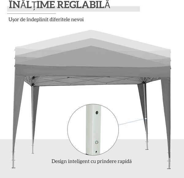 Outsunny Foișor de Grădină Impermeabil, cu Panouri Laterale Pliabile din Oțel și Acoperiș, 2,95x2,95x2,58 m, Verde | Aosom Romania