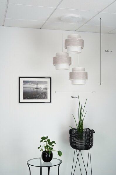 Lustră pe cablu Brilagi DOVER SPACE 3xE27/15W/230V gri/crem
