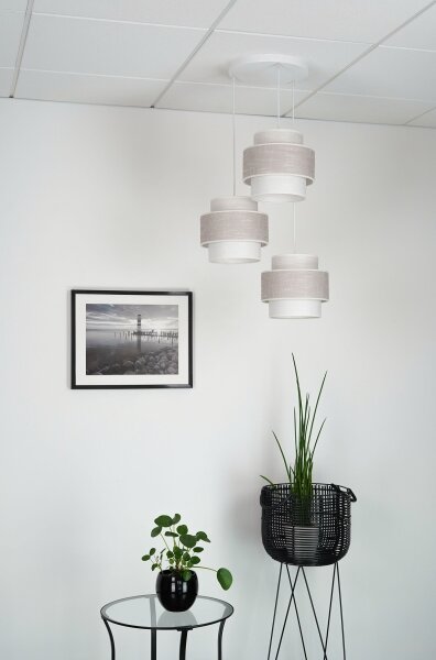 Lustră pe cablu Brilagi DOVER SPACE 3xE27/15W/230V gri/crem