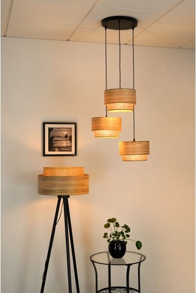 Brilagi - Candelabru pe cablu MONTANA BOHO 3xE27/15W/230V maro/negru