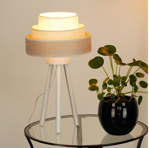 Lampă de masă Brilagi ALASKA LUNETA 1xE27/15W/230V gri/crem
