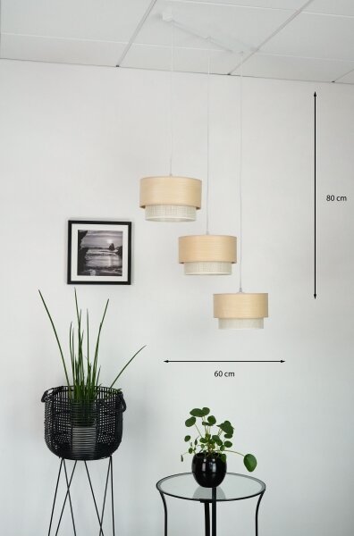 Brilagi - Lustr ARIZONA BOHO 3xE27/15W/230V bej/alb pe sârmă
