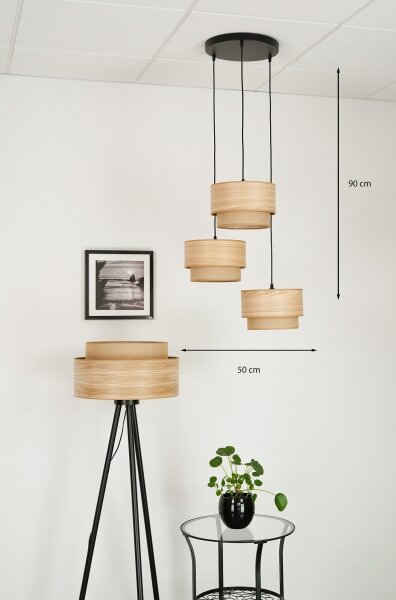 Brilagi - Candelabru pe cablu MONTANA BOHO 3xE27/15W/230V maro/negru