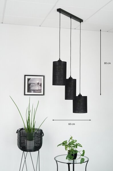 Brilagi - Lustr TUBES 3xE27/15W/230V negru pe cablu