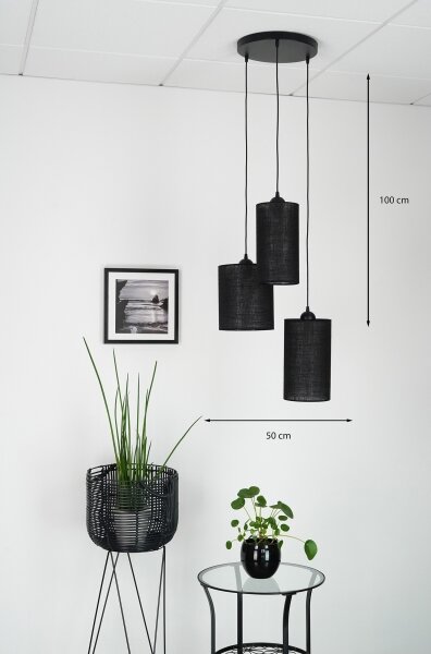 Brilagi - Lustr TUBES 3xE27/15W/230V negru pe cablu
