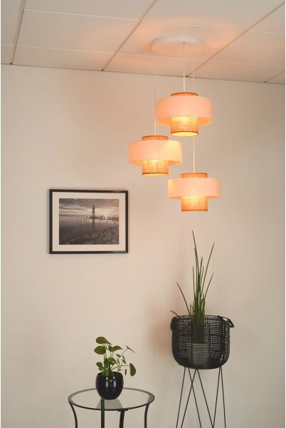 Brilagi - Candelabru pe cablu DALLAS 3xE27/15W/230V maro/crem/alb