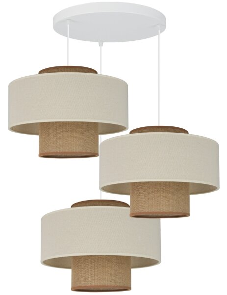 Brilagi - Candelabru pe cablu DALLAS 3xE27/15W/230V maro/crem/alb