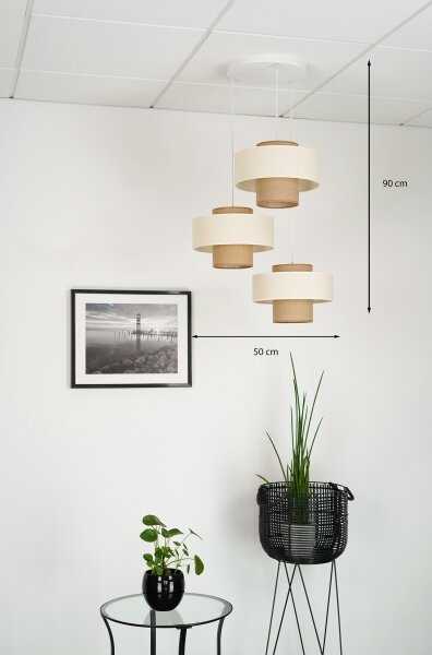 Brilagi - Candelabru pe cablu DALLAS 3xE27/15W/230V maro/crem/alb