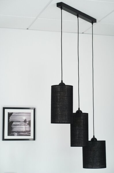 Brilagi - Lustr TUBES 3xE27/15W/230V negru pe cablu