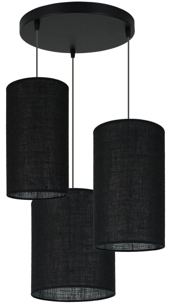 Brilagi - Lustr TUBES 3xE27/15W/230V negru pe cablu